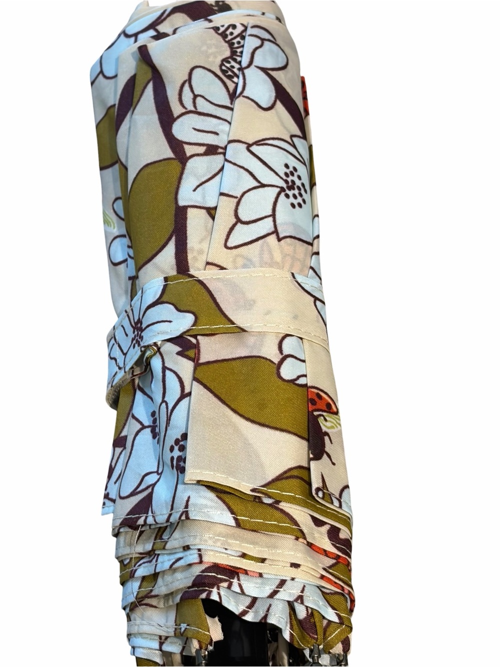 Vera Bradley Abuzz Print Ladybug Butterfly Blue Green Auto Open & Close Umbrella - Picture 7 of 7